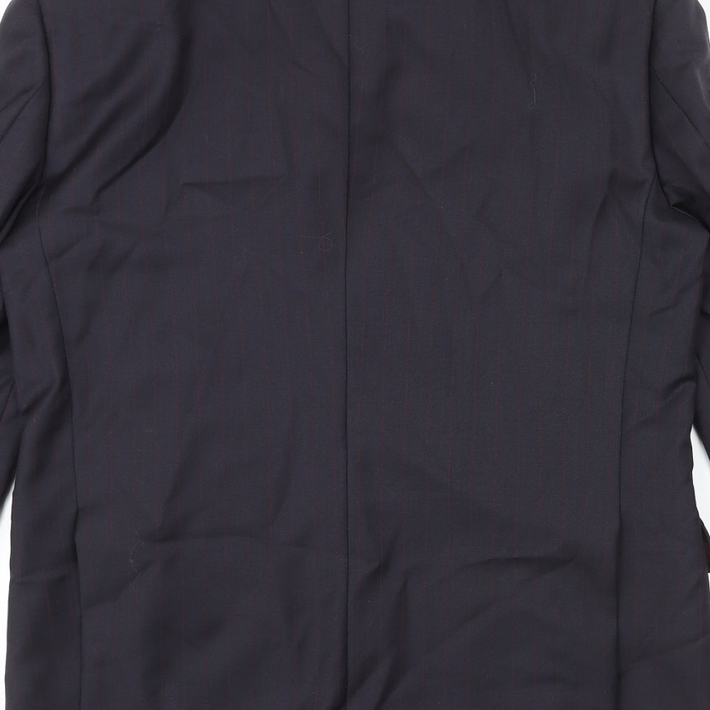 NEXT Mens Blue Striped Wool Jacket Suit Jacket Size 36 Regular - Five-Button Sleeve
