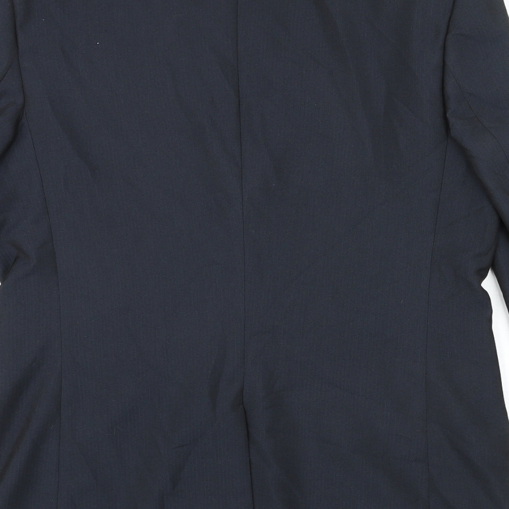 Marks & Spencer Mens Blue Striped Polyester Jacket Suit Jacket Size L Regular
