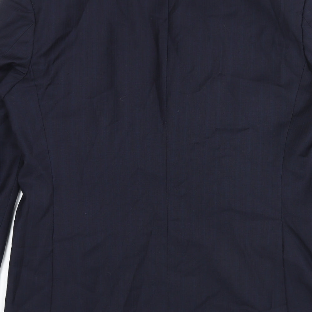 Marks & Spencer Mens Blue Striped Wool Jacket Suit Jacket Size M Regular