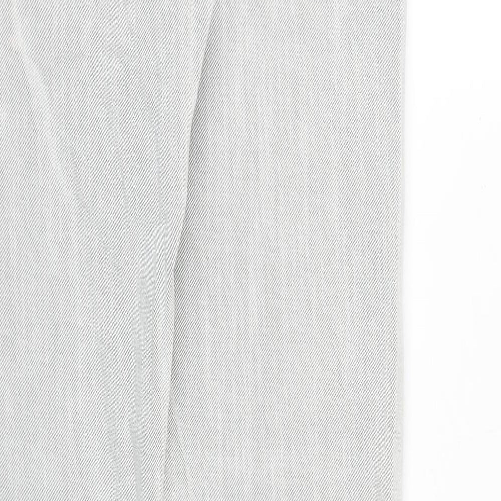 Topman Mens Grey Cotton Straight Jeans Size 32 in L33 in Slim Button