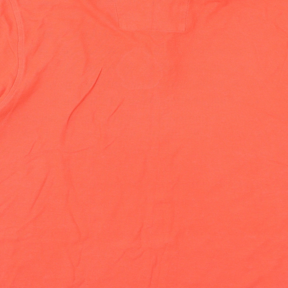 Marks & Spencer Mens Red 100% Cotton Polo Size L Collared Button