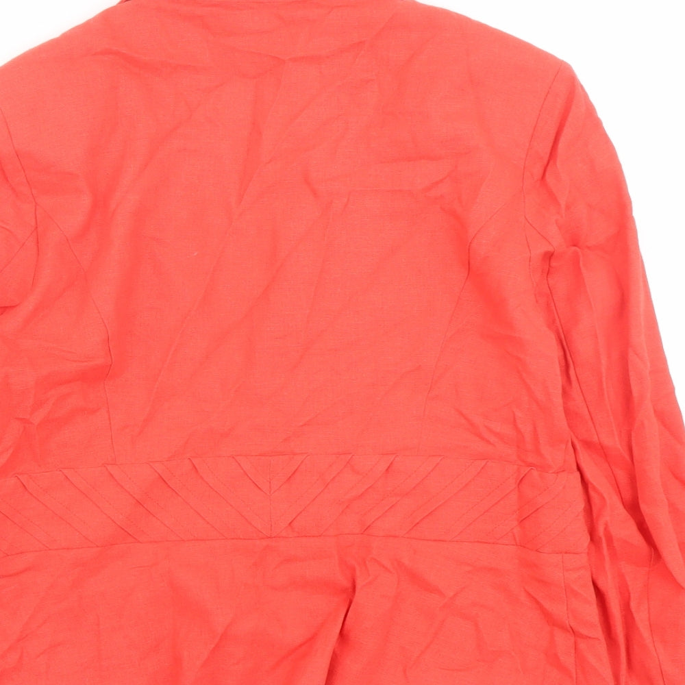 Marks & Spencer Womens Red Jacket Blazer Size 12 Hook & Eye
