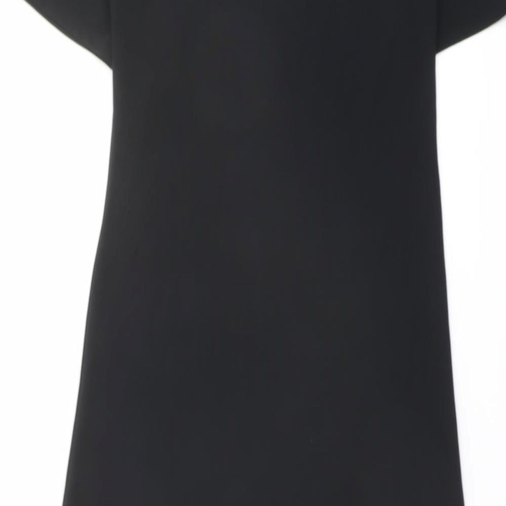 Marks & Spencer Womens Black Polyester A-Line Size 6 Round Neck Pullover