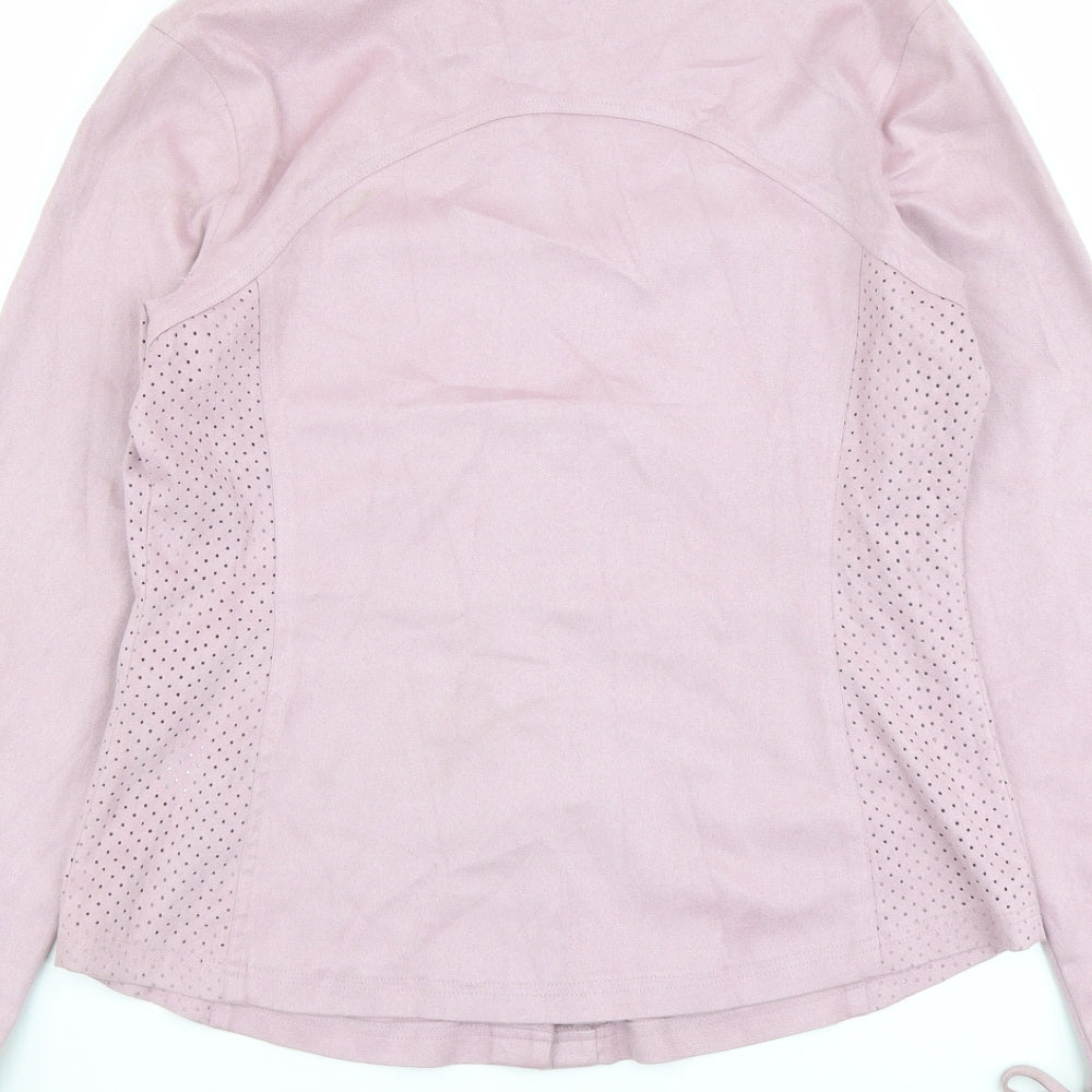 NEXT Womens Pink Polyester Basic Button-Up Size 14 Mock Neck