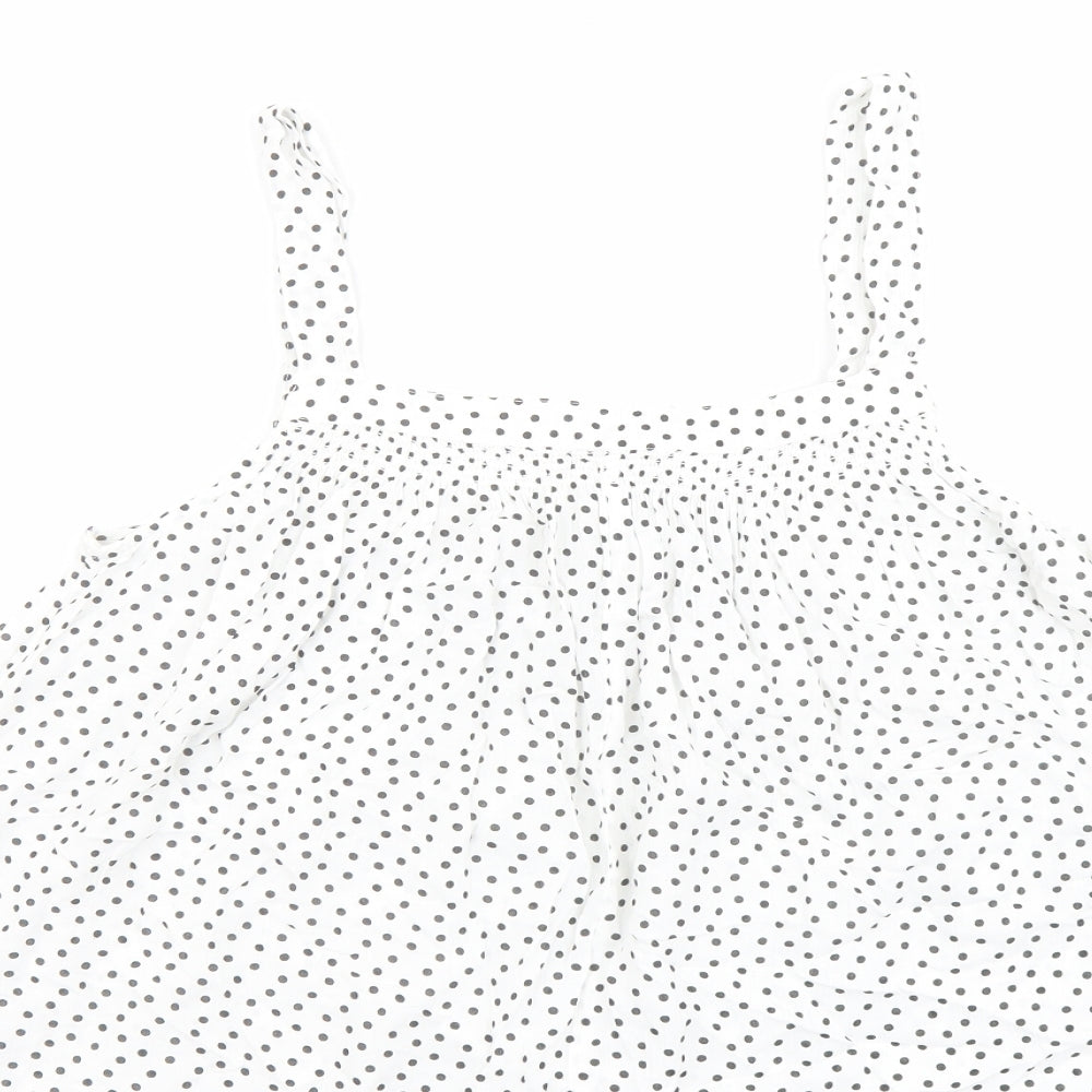 NEXT Womens White Polka Dot Viscose Camisole Tank Size 10 Square Neck