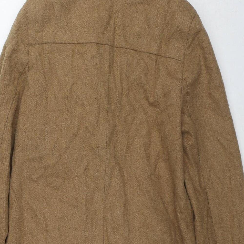 Topshop Womens Brown Overcoat Coat Size 12 Button