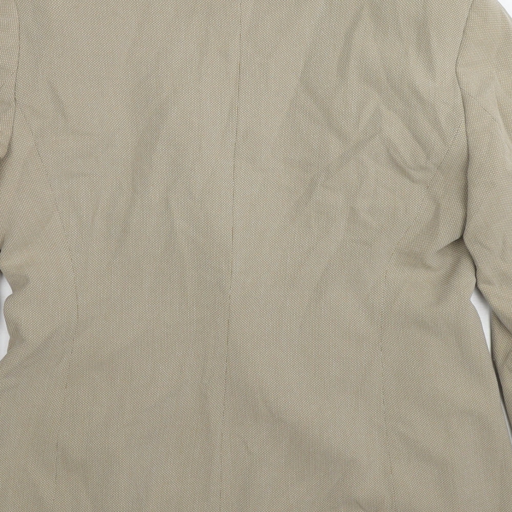 Marks & Spencer Womens Beige Geometric Jacket Blazer Size 12 Button