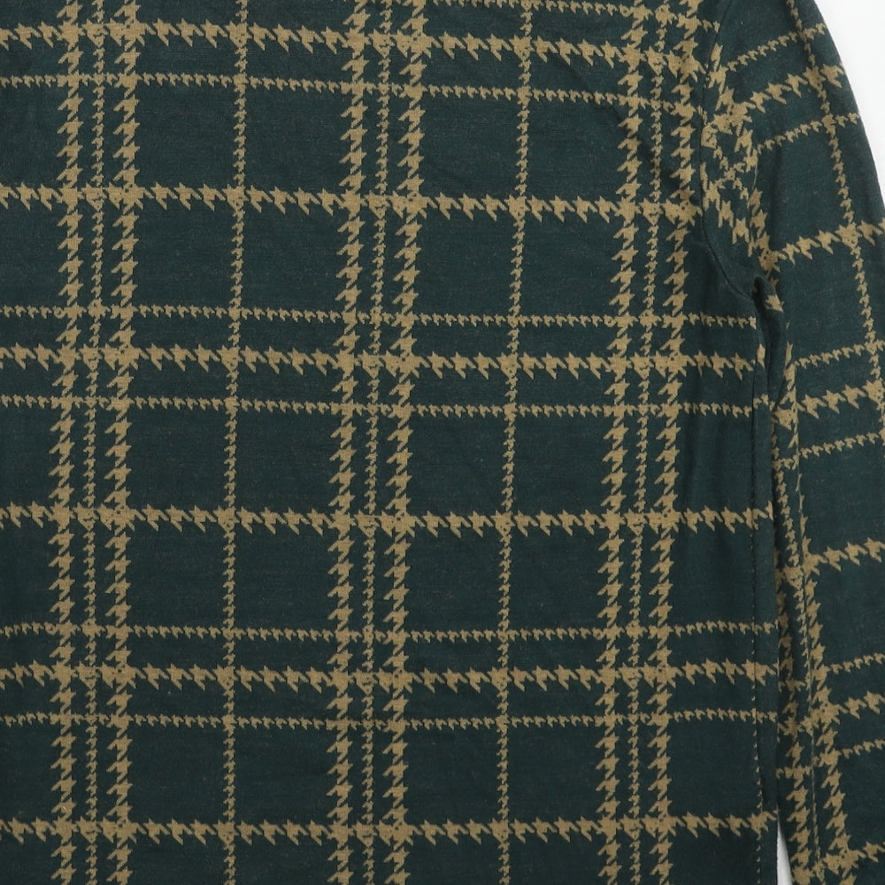 NEXT Womens Green Plaid Viscose Pullover Sweatshirt Size 10 Pullover