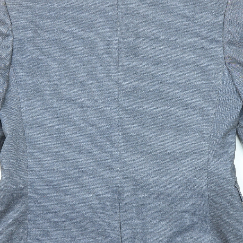 Topman Mens Blue Polyester Jacket Suit Size 38 Regular