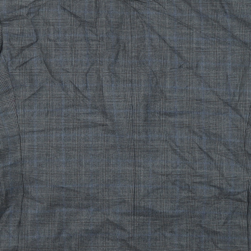John Lewis Mens Grey Plaid Wool Jacket Suit Jacket Size 42 Regular