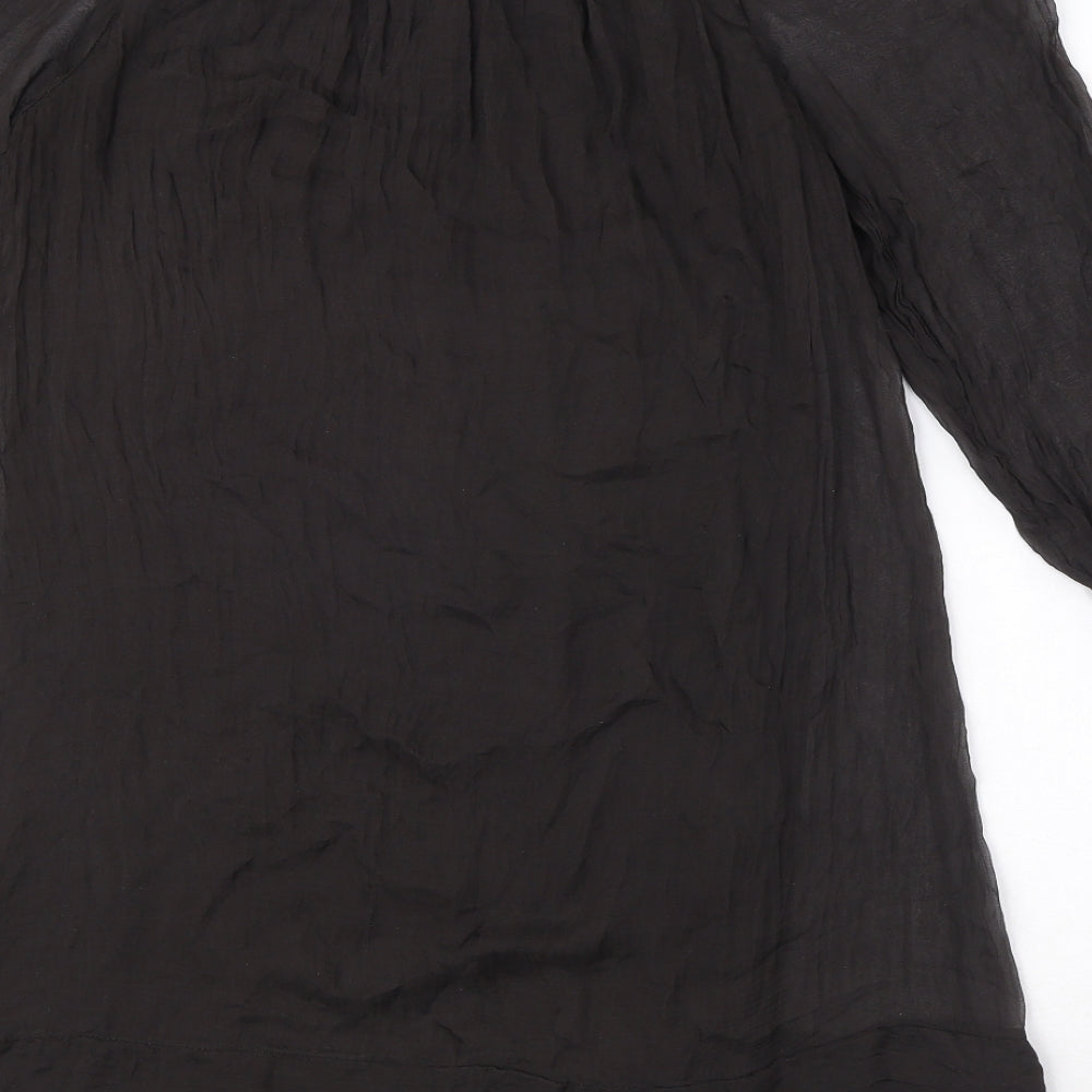 Phase Eight Womens Black Polyester Sheath Size M Boat Neck Pullover