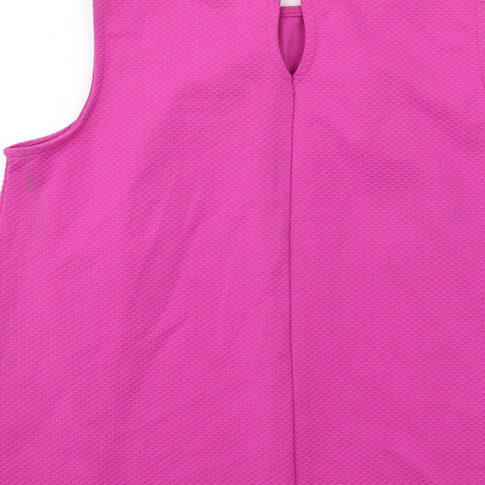 Dorothy Perkins Womens Purple Polyester Basic Tank Size 10 Round Neck - Textured