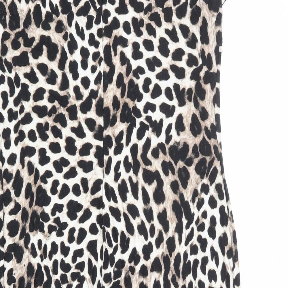 Dorothy Perkins Womens Multicoloured Animal Print Viscose Shift Size 14 Round Neck Pullover - Cheetah pattern