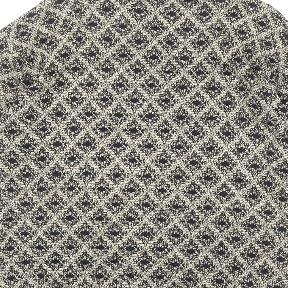 Wallis Womens Gold Geometric Viscose Basic Blouse Size 16 Mock Neck