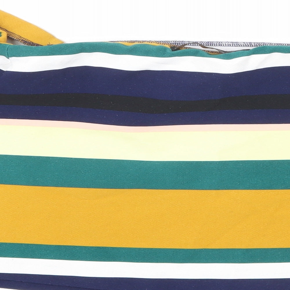Zara Womens Multicoloured Striped Polyester Basic Blouse Size M Off the Shoulder