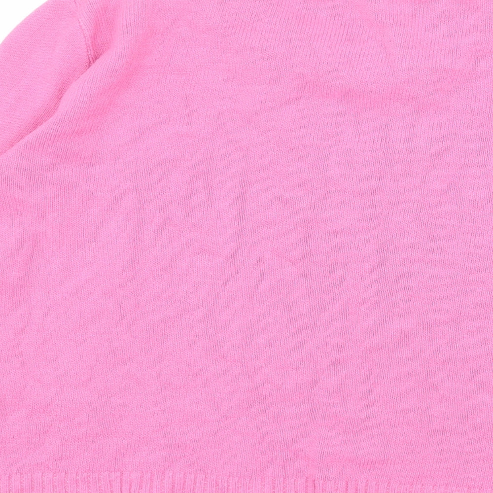 Pure & Natural Womens Pink Round Neck Acrylic Pullover Jumper Size M - Size M-L
