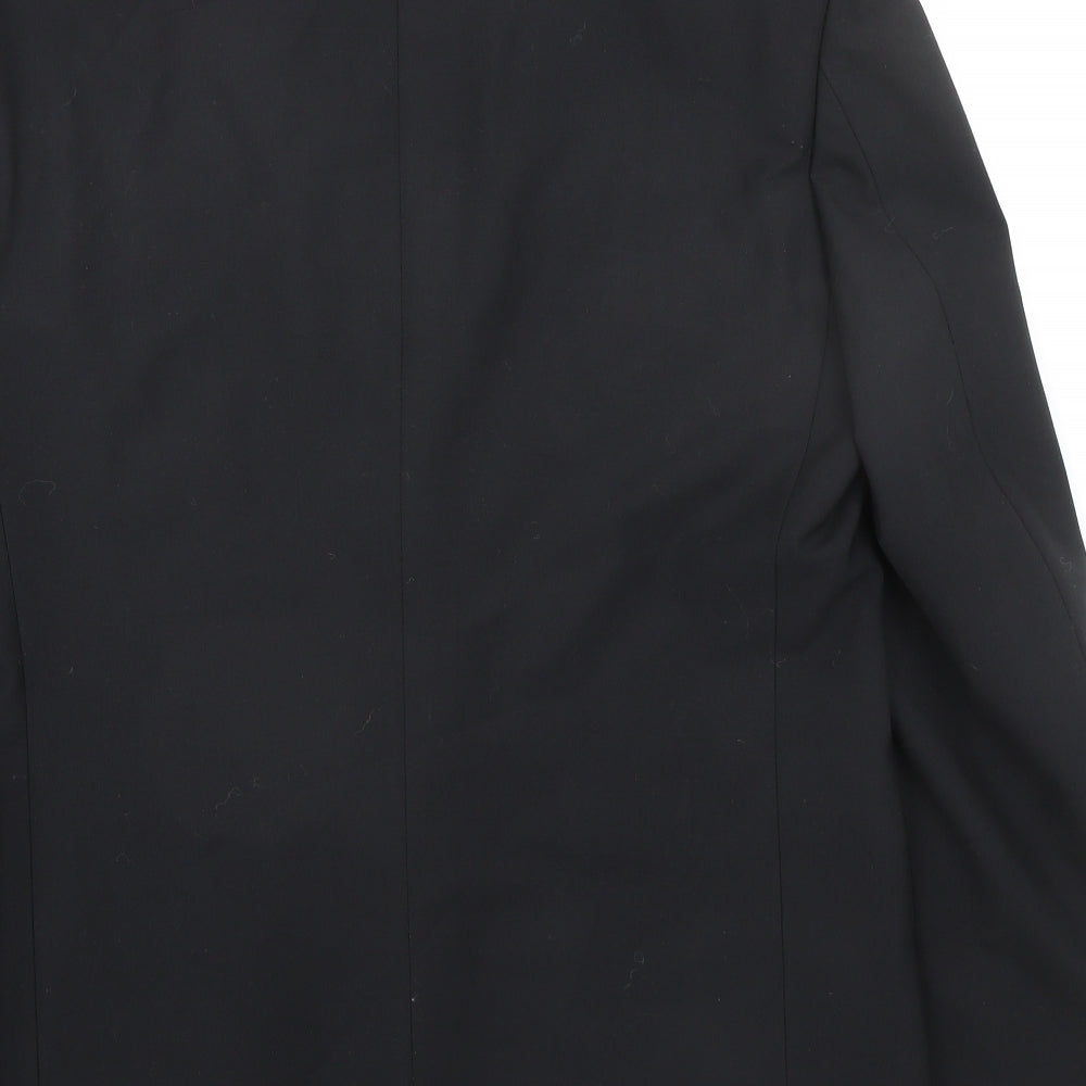 Marks & Spencer Mens Black Polyester Jacket Suit Jacket Size 38 Regular