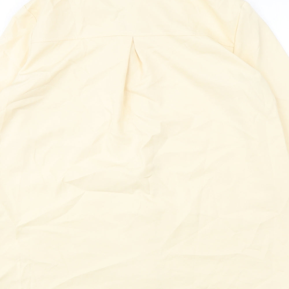 PRETTYLITTLETHING Womens Beige Polyester Basic Button-Up Size 4 Collared