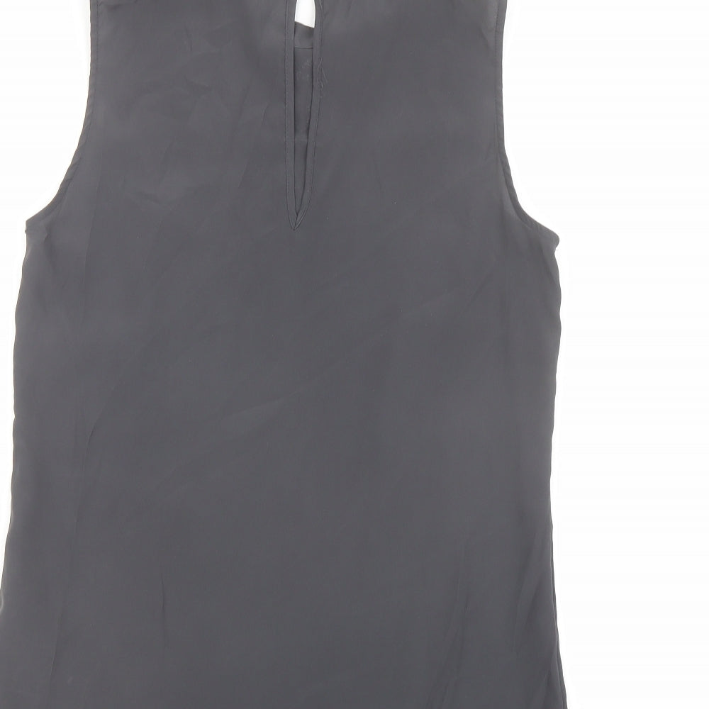 H&M Womens Grey Polyester Basic Tank Size 8 Round Neck