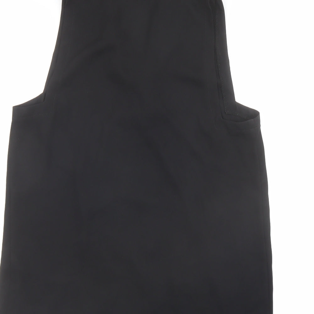 Topshop Womens Black Polyester Basic Blouse Size 10 V-Neck - Wrap Front Detail