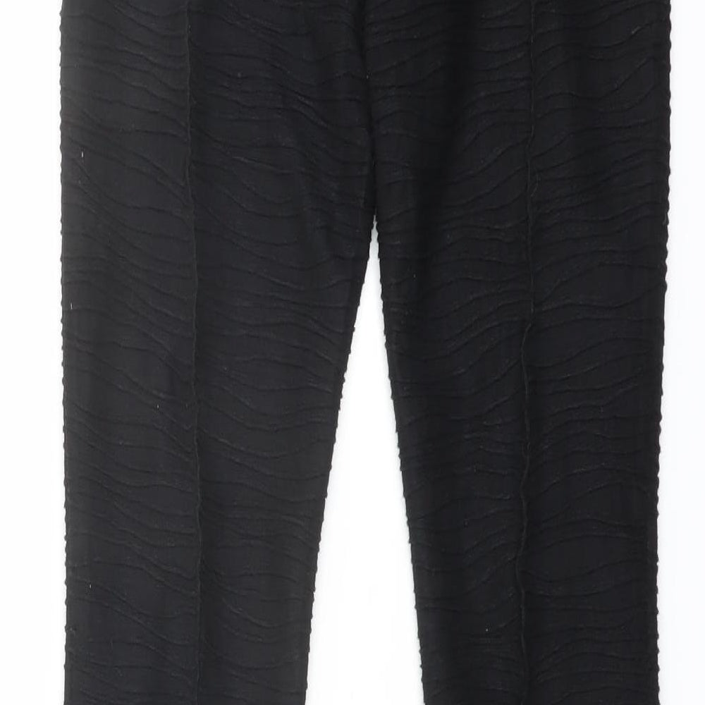 Solado Womens Black Polyester Trousers Size S L33 in Regular Zip