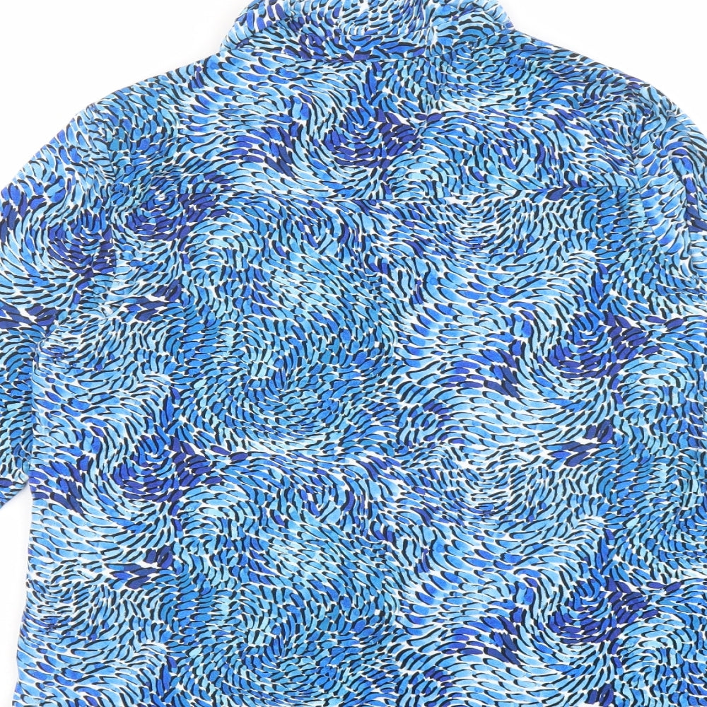 Bella di Note Womens Blue Geometric Viscose Basic Button-Up Size 14 Collared