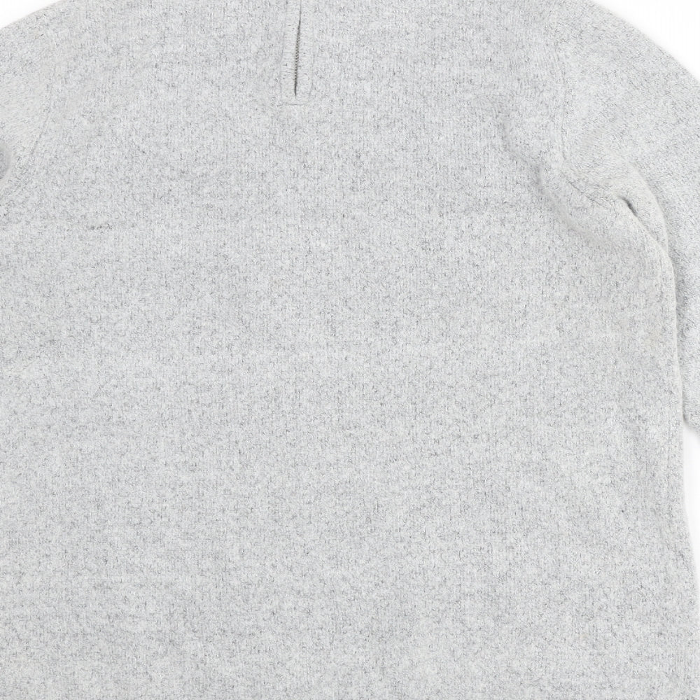 Dorothy Perkins Womens Grey Crew Neck Acrylic Pullover Jumper Size 12