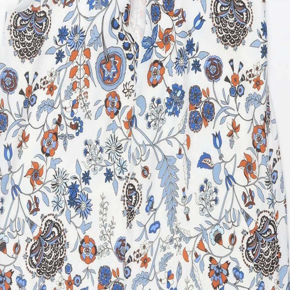 H&M Womens Multicoloured Geometric Polyester A-Line Size 10 Boat Neck Tie