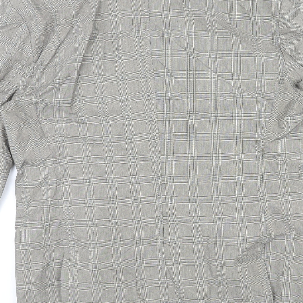 French Connection Mens Grey Plaid Cotton Jacket Suit Jacket Size 40 Regular