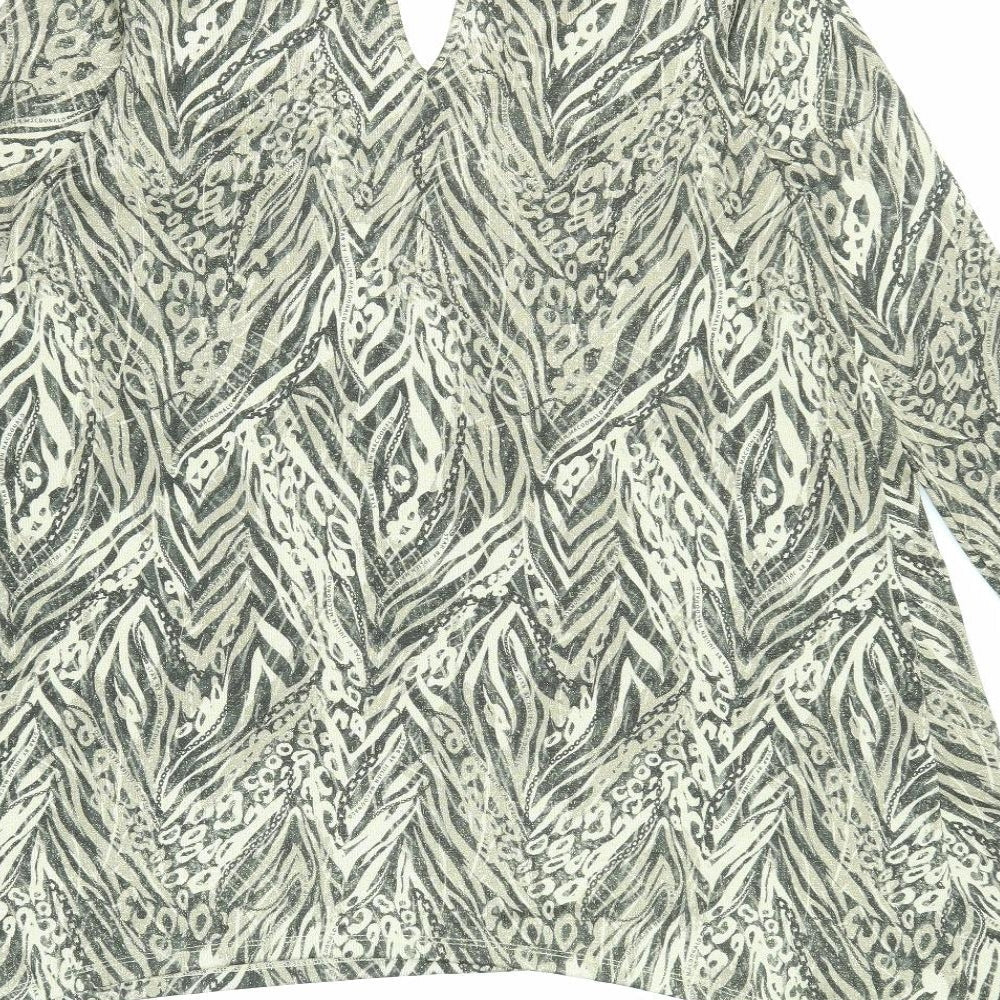 Star by Julien Macdonald Womens Multicoloured Geometric Polyester Trapeze & Swing Size 16 Round Neck Button