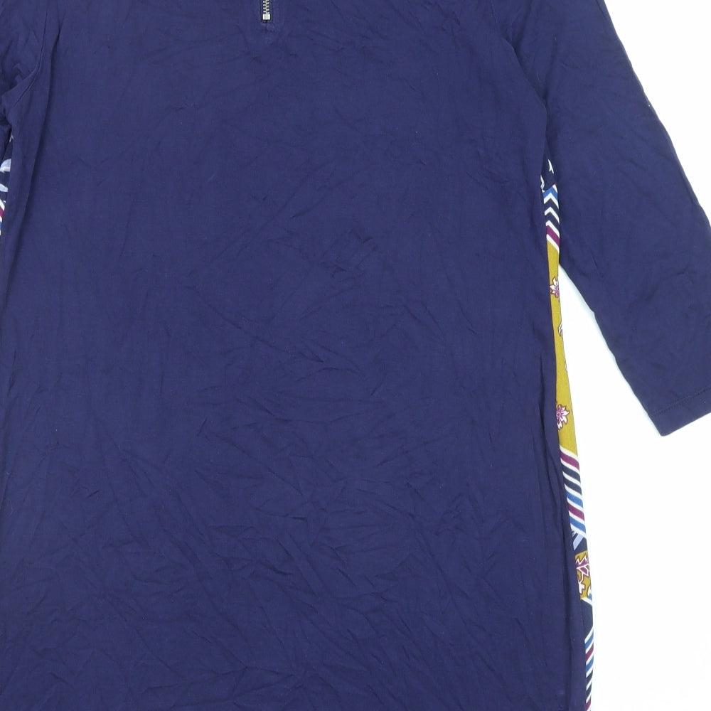 Marks & Spencer Womens Multicoloured Geometric Polyester Shirt Dress Size 10 Boat Neck Zip