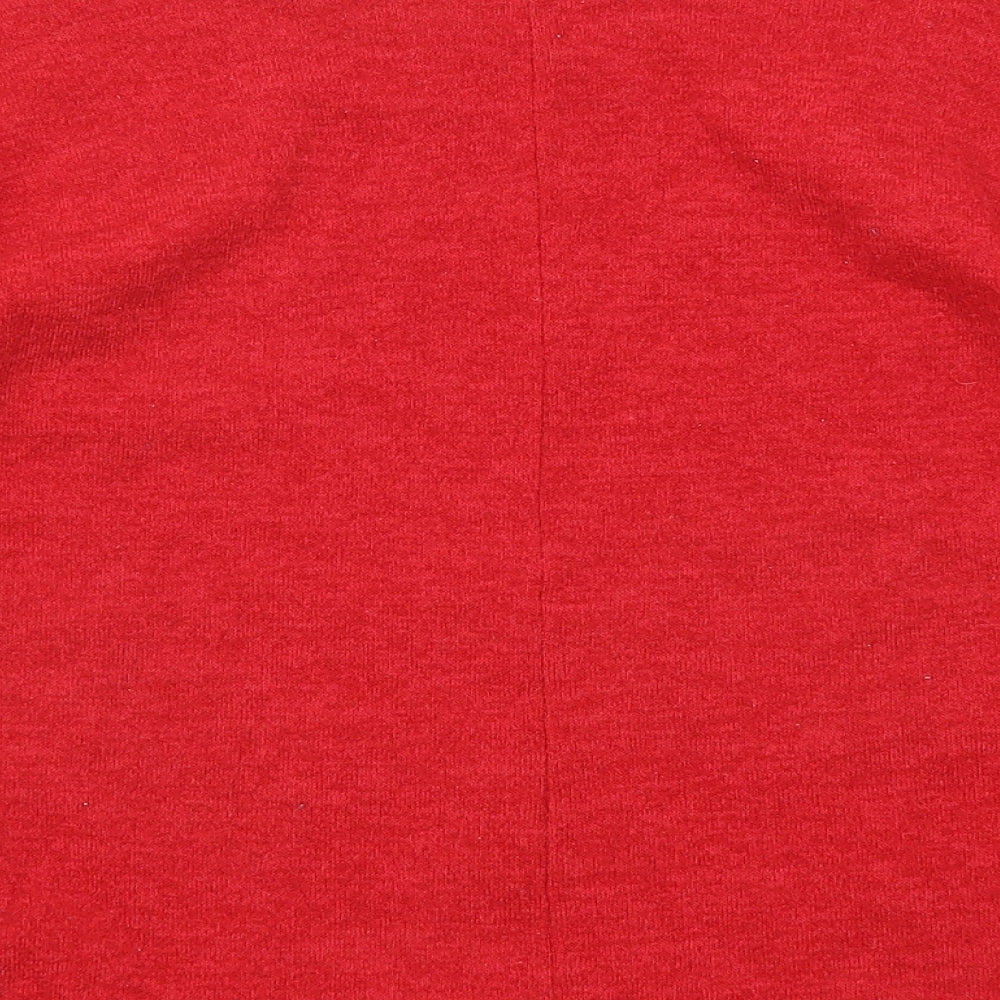 Luca Vanucci Womens Red Cotton Basic T-Shirt Size 8 Round Neck