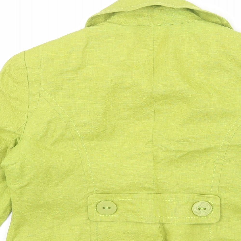 Debenhams Womens Green Jacket Blazer Size 8 Button