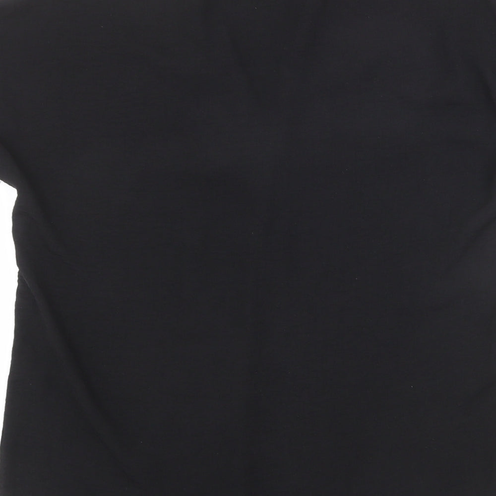 New Look Womens Black Polyester Basic Blouse Size 6 V-Neck