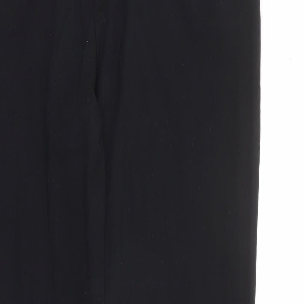 Marks and Spencer Womens Black Viscose Dress Pants Trousers Size 14 L30 in Regular Zip