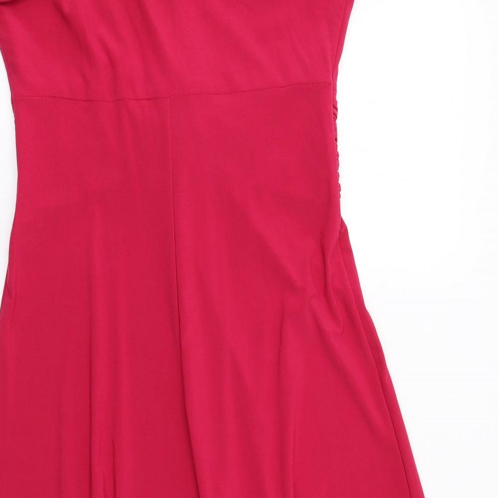 Country Casuals Womens Pink Polyester Trapeze & Swing Size 8 V-Neck Pullover