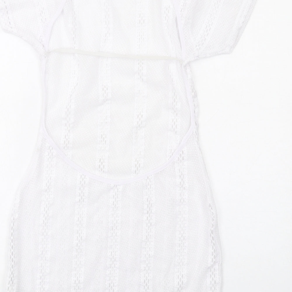 ASOS Womens White Polyester Shift Size 8 Round Neck Pullover