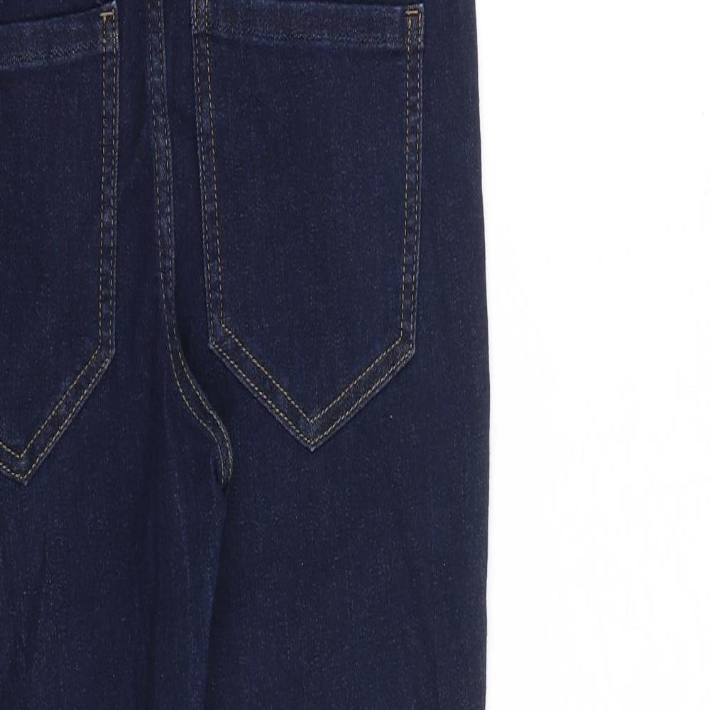 Marks & Spencer Womens Blue Cotton Skinny Jeans Size 6 L26 in Regular Button - Petite