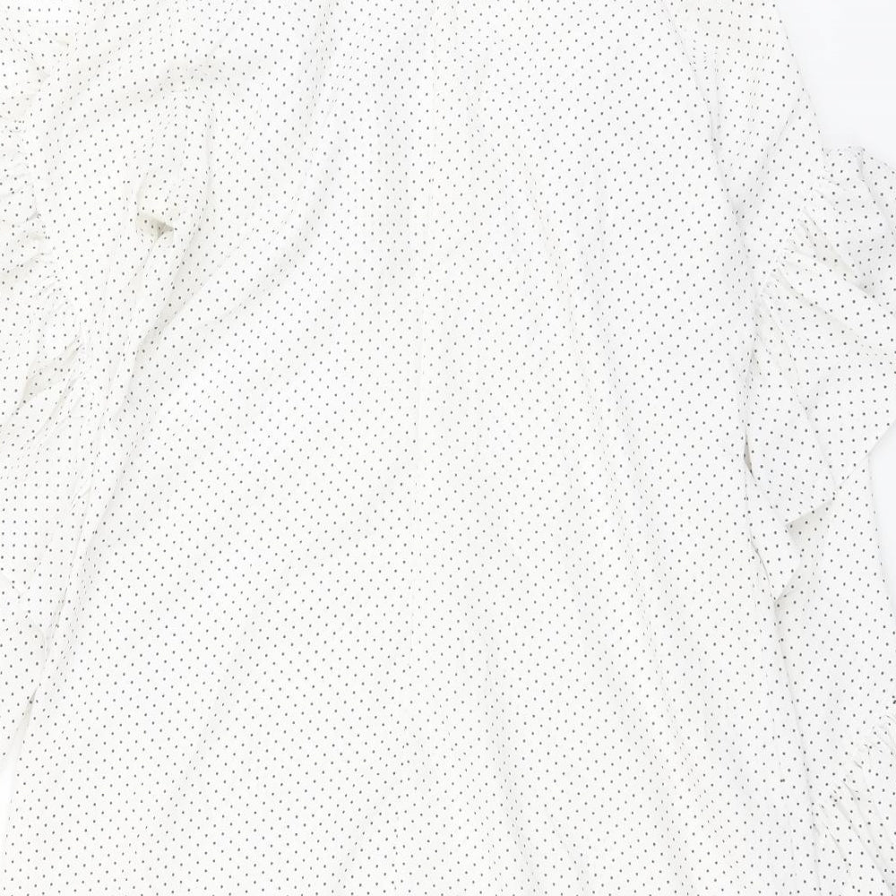 Glamorous Womens Ivory Polka Dot Polyester Sheath Size 10 Round Neck Zip