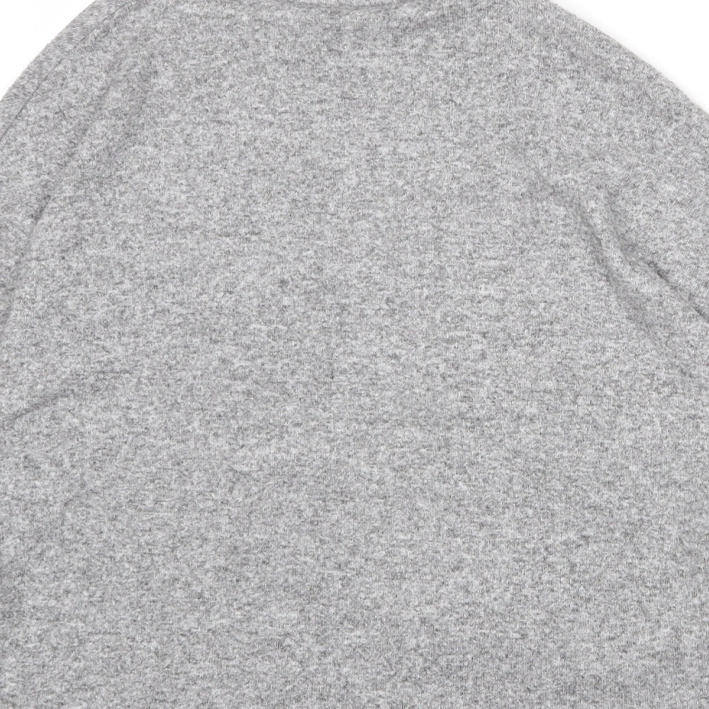 H&M Womens Grey V-Neck Polyester Cardigan Jumper Size XS