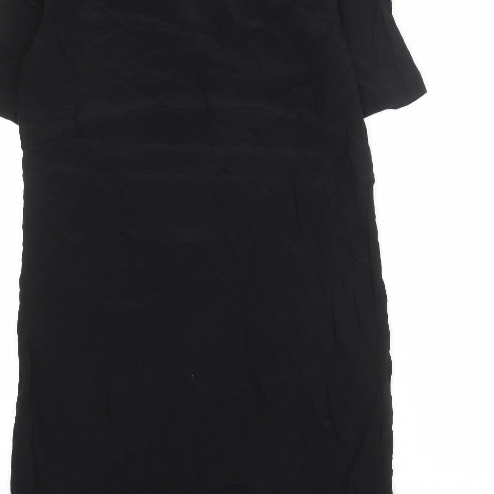 YAYA Womens Black Viscose A-Line Size 8 V-Neck Pullover