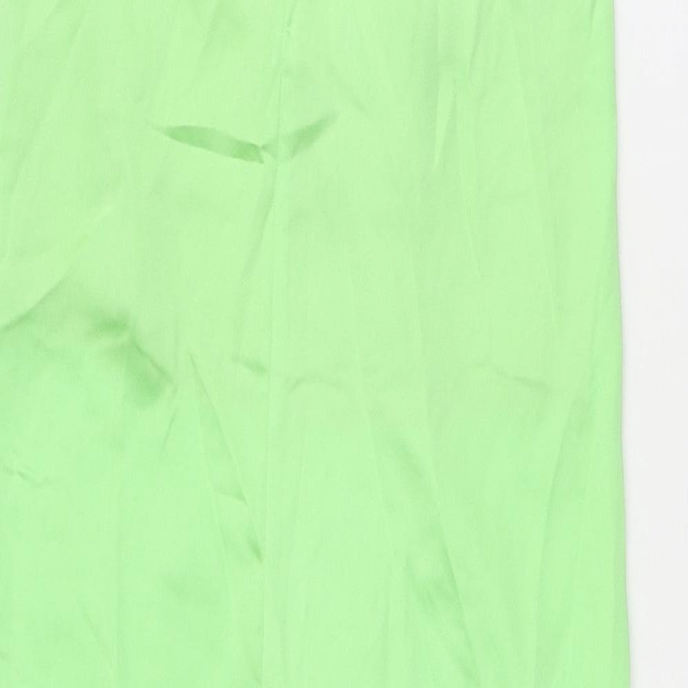 Zara Womens Green Polyester Maxi Skirt Size S Zip