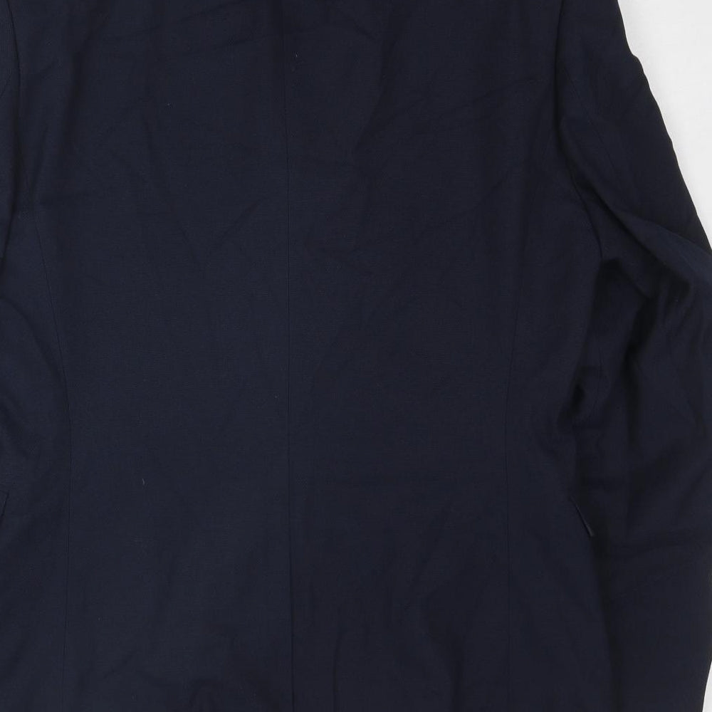 Topman Mens Blue Polyester Jacket Suit Jacket Size 40 Regular