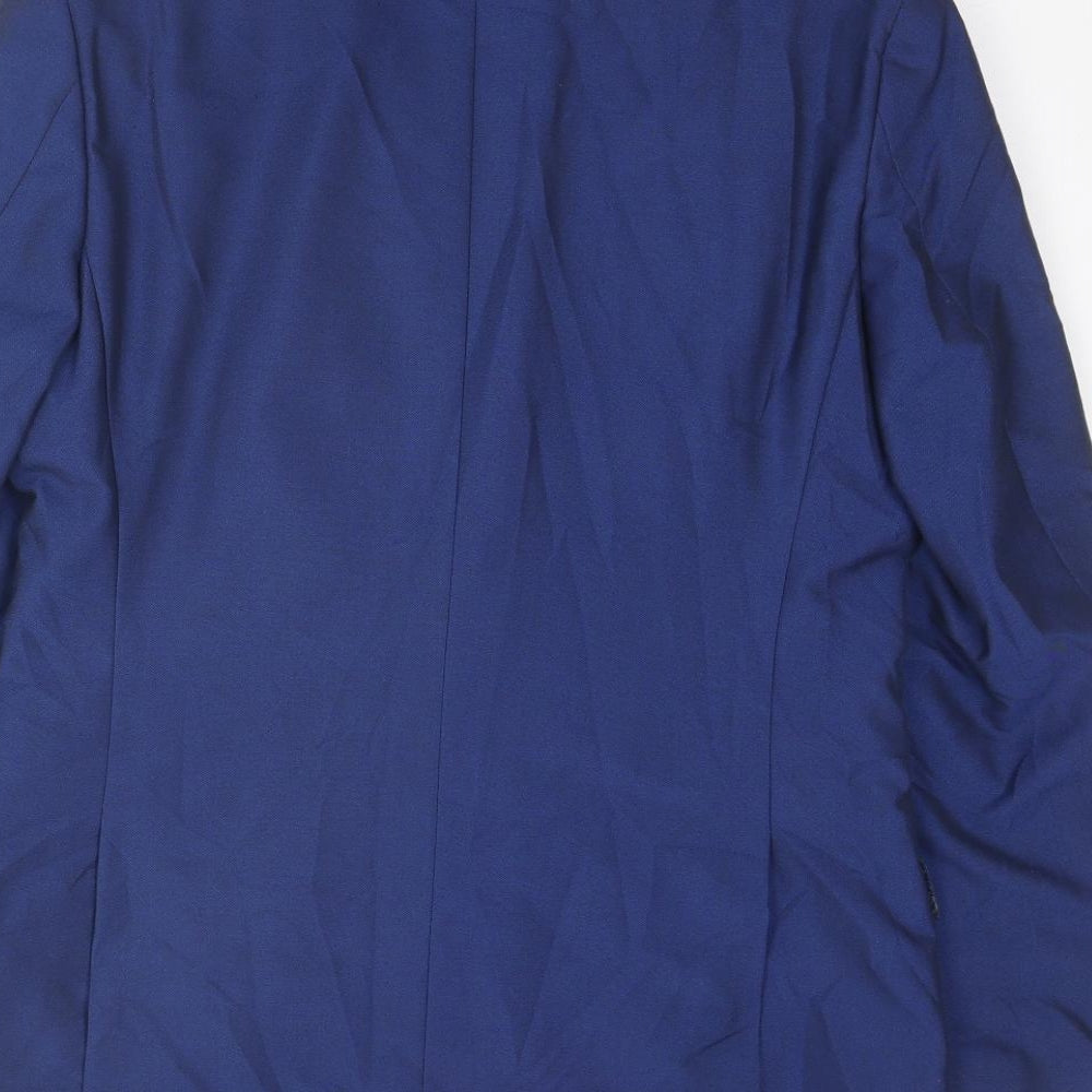 The Spitalfields Clothin Co. Mens Blue Polyester Jacket Suit Jacket Size 40 Regular