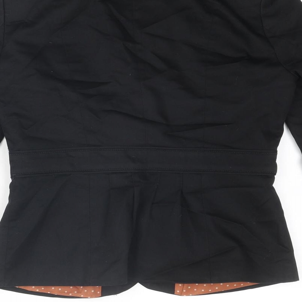 H&M Womens Black Jacket Blazer Size 8 Button