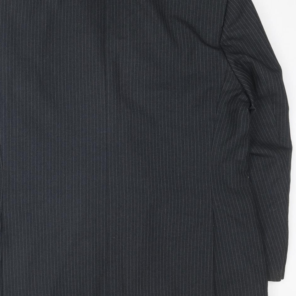 Daniel Drescott Mens Grey Striped Wool Jacket Suit Jacket Size 44 Regular