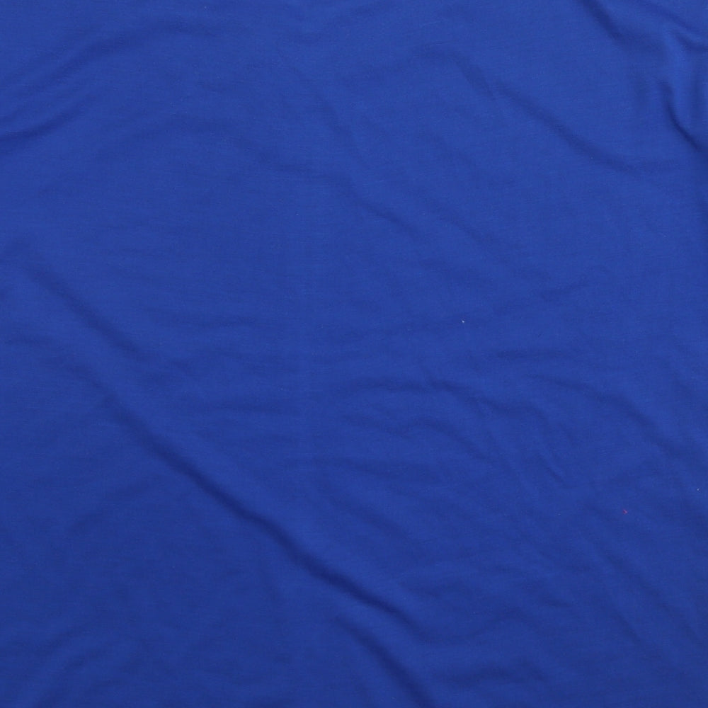 Lucky Womens Blue Cotton Basic T-Shirt Size L Crew Neck