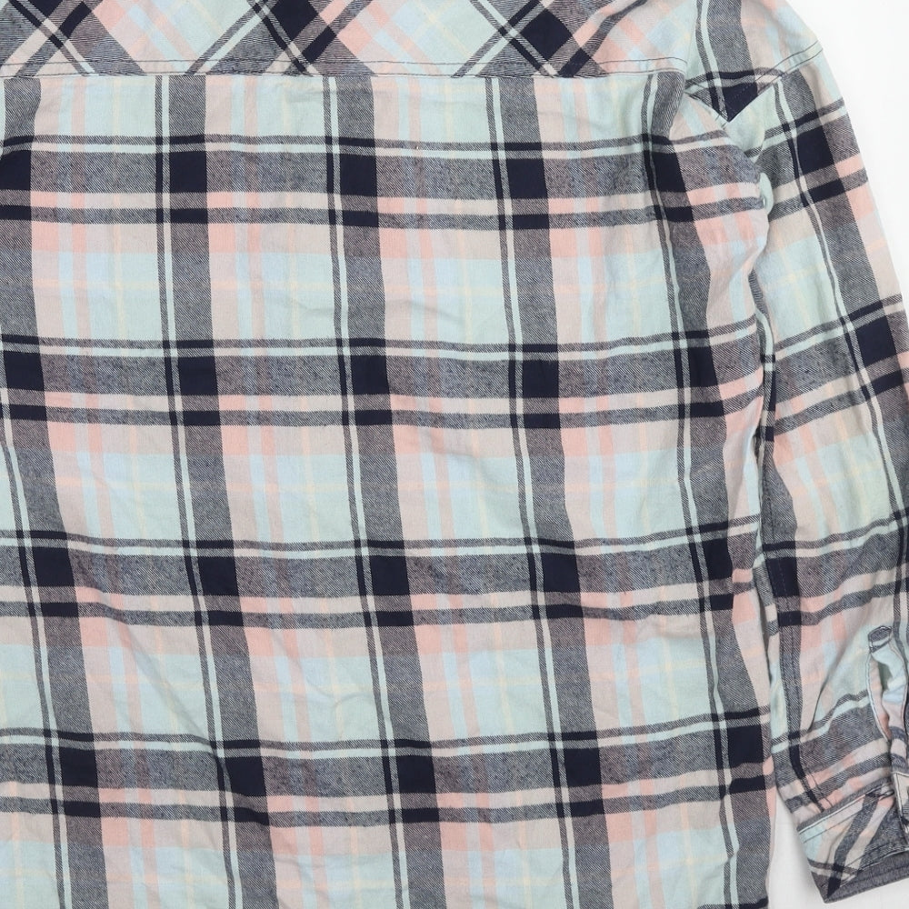 Only Womens Multicoloured Plaid Cotton Basic Button-Up Size 10 Collared