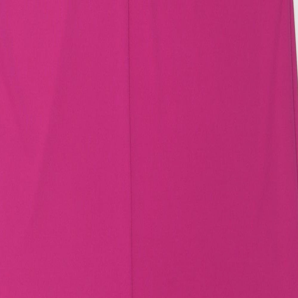 Marks & Spencer Womens Pink Polyester T-Shirt Dress Size 8 Scoop Neck Pullover