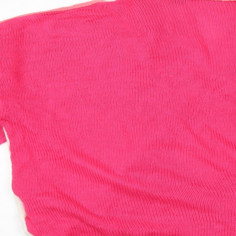 Brave Soul Womens Pink Collared Argyle/Diamond Acrylic Pullover Jumper Size S